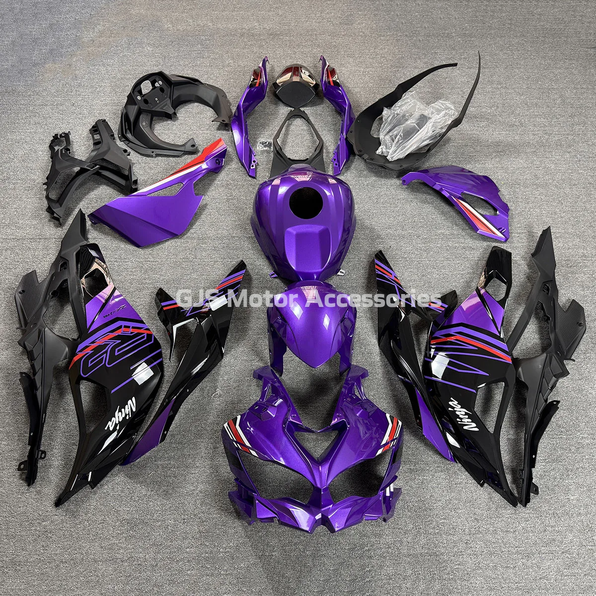 

Комплект обтекателя мотоцикла подходит для ZX-25R 19–25 лет ZX-4R 4RR 2019 2020 2021 2022 2023-2025 Обтекатель фиолетовый черный корпус мотоцикла