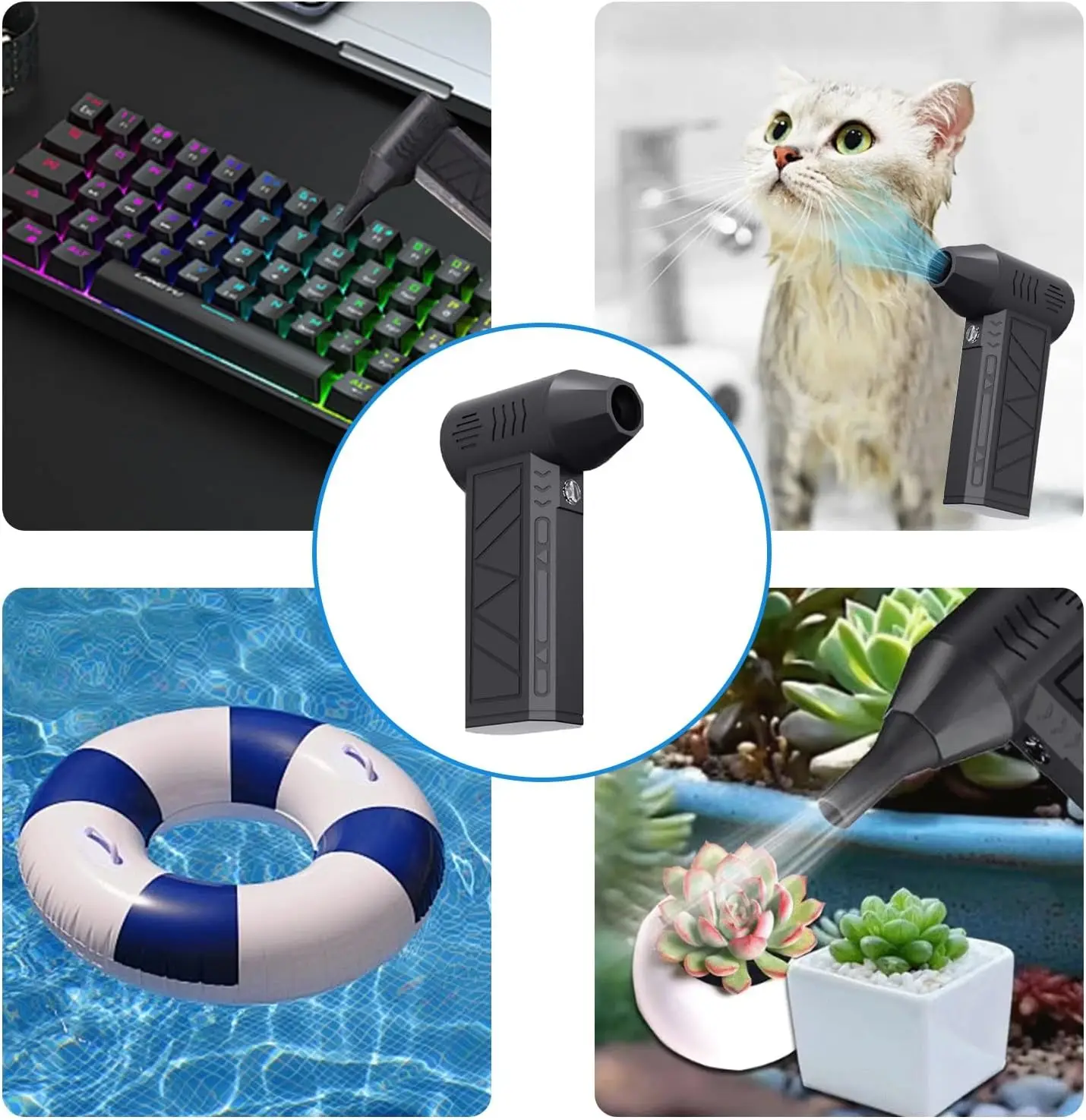 منفاخ الثلج بمروحة عنيفة 4 سرعات من النوع C شحن سريع منفاخ هواء قوي مكنسة كهربائية منفاخ غبار توربو بدون فرش #1