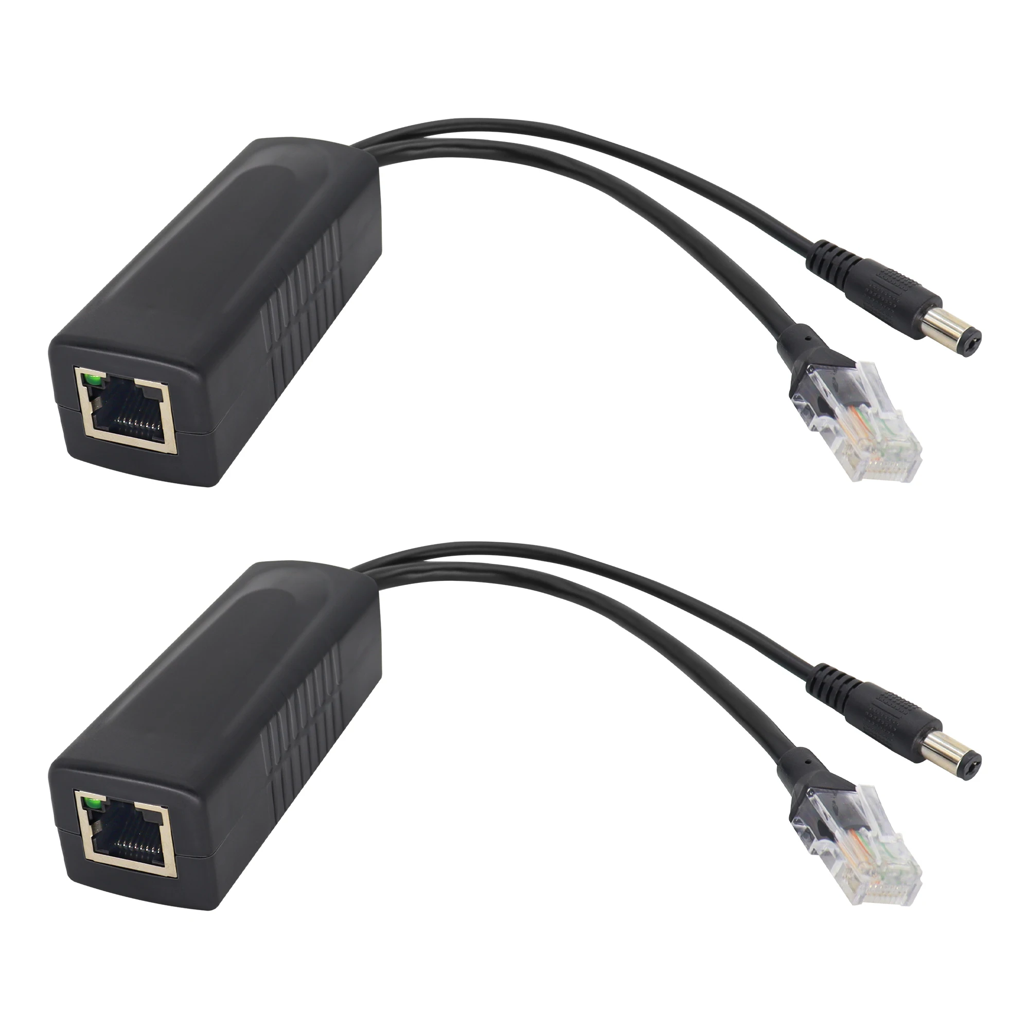 Power Over Ethernet Splitter 30W 48 to 12V 10/100Mpbs RJ45 Support IEEE802.3 Af/At(30W) PoE Splitter