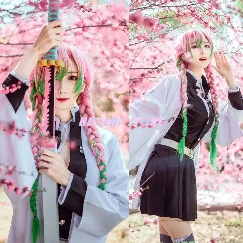 A2025 جديد الكبار الاطفال شيطان القاتل كيميتسو نو يابا أنيمي كيمونو كانروجي ميتسوري تأثيري مجموعة كاملة شعر مستعار هالوين زي F ★   هاكسيب