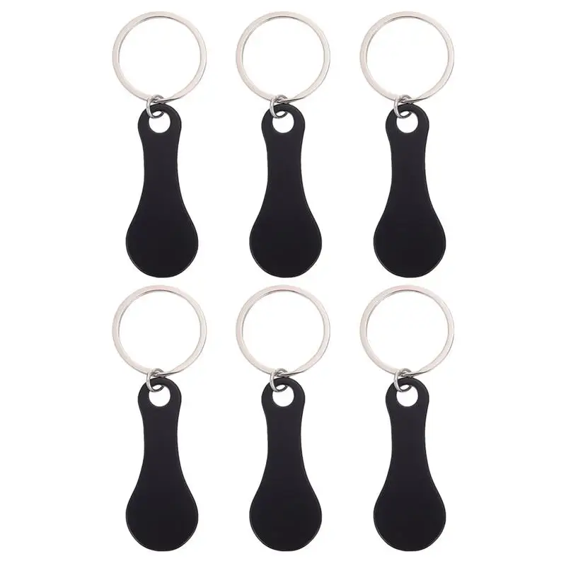 6pcs Portable Key Shopping Cart Trolley Tokens Trolley Tokens Key Ring Metal Small Tokens Keychain Shopping Cart Token Pendant