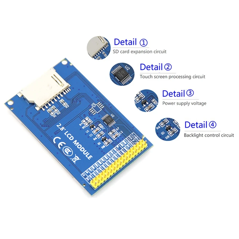 2.8 Inch TFT LCD ILI9341 Touch Screen Module Kits 240X320 Resolution Supporting 16BIT RGB 65K Color Display With Touch Pen