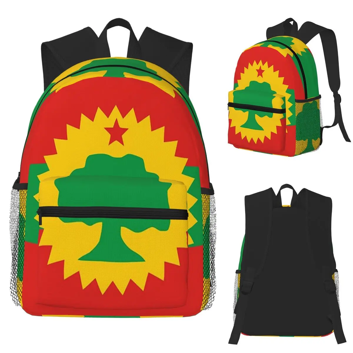 

Oromo Flag Ethiopia Student Backpack School Bag Hiking Travel Daypack for Men Women Fashion Bookbag Shoulder Bags