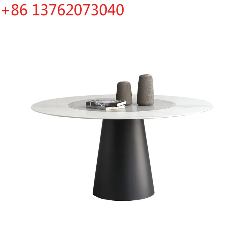 Solid wood round dining table, hotel, home dining room table and chair combination