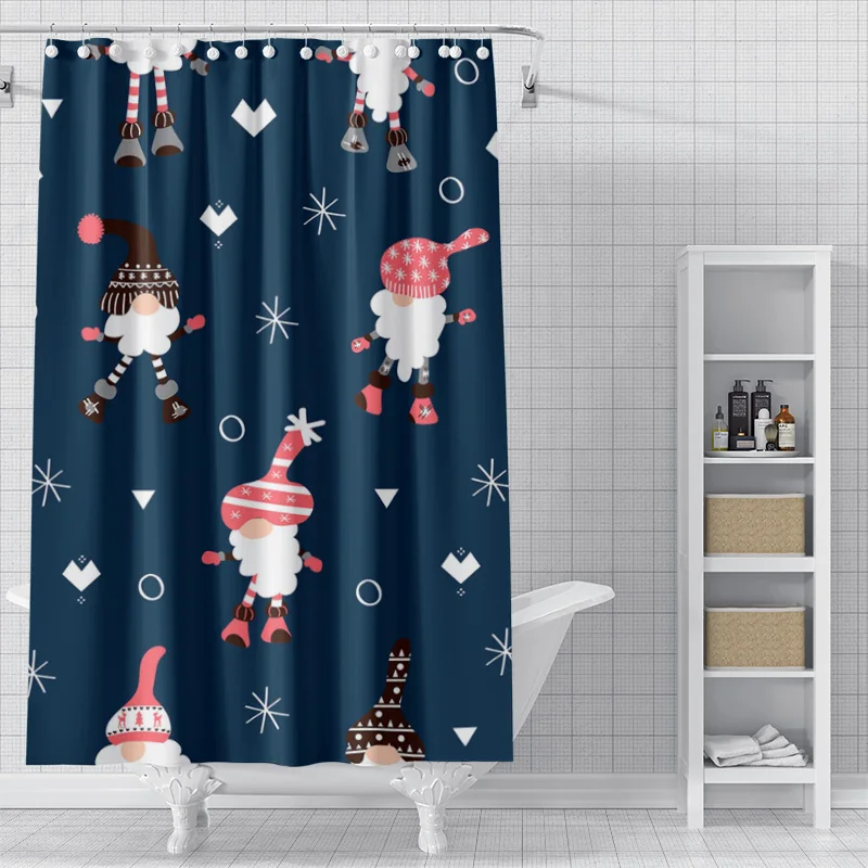 Home decoration shower curtains for bathroom waterproof curtain fabric Modern Nordic style Living Room Merry Christmas winter