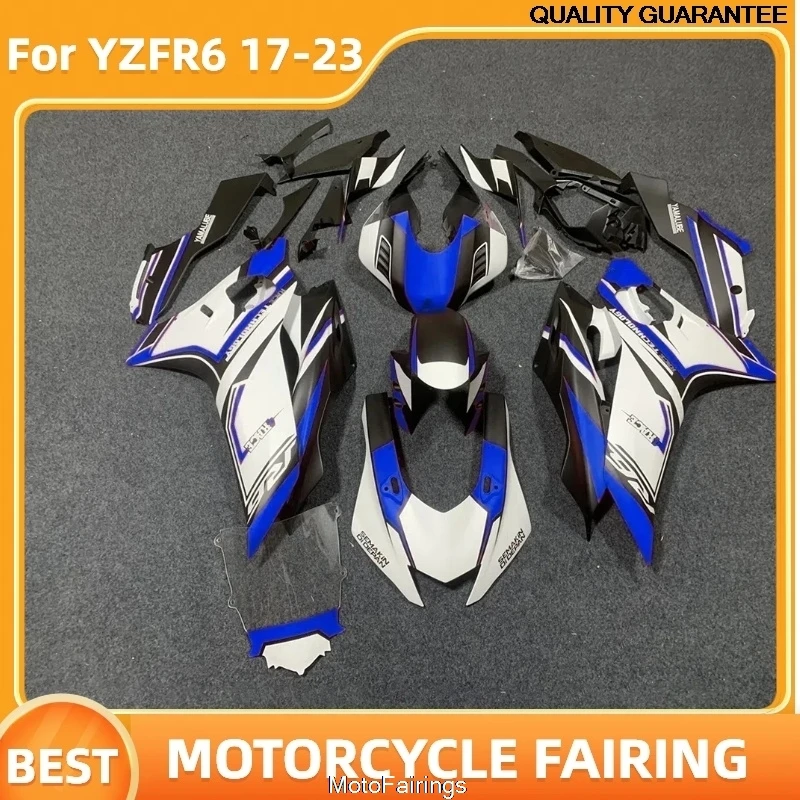 

Комплект обтекателей для мотоцикла Yamaha YZF-R6 2017-2023 (подходит для YZFR6 2017, 2019, 2020, 2023), бесплатная индивидуальная сборка, бело-синий цвет.