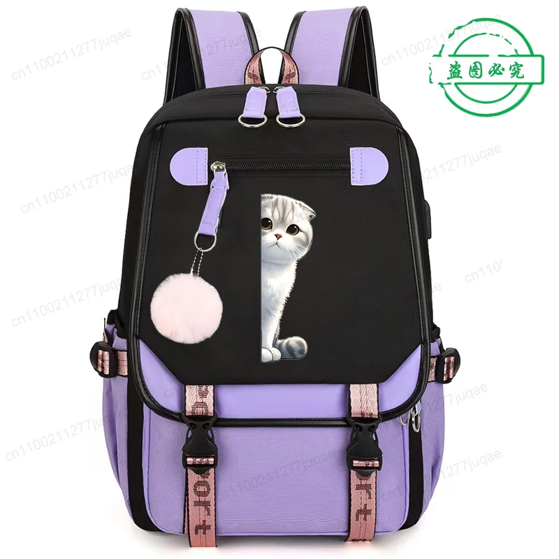 Fashion Cartoon Teens Backpack Bags Cute Funny Cat Anime School Bag for Teenager Student Trendy Bookbag Travel Laptop Mochilas