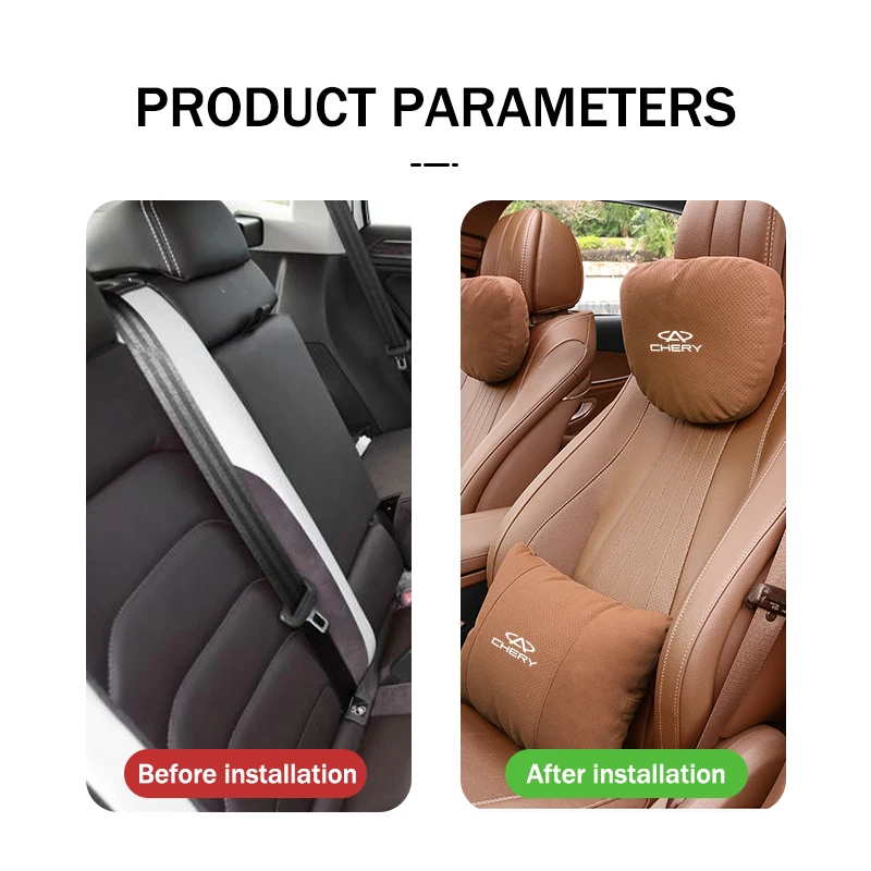 Car Headrest Pillow Cushion Pad Breathable Soft Memory Foam For Chery Tiggo 5 2 3 7 PRO 8 5X Amulet IQ QQ Fulwin Face