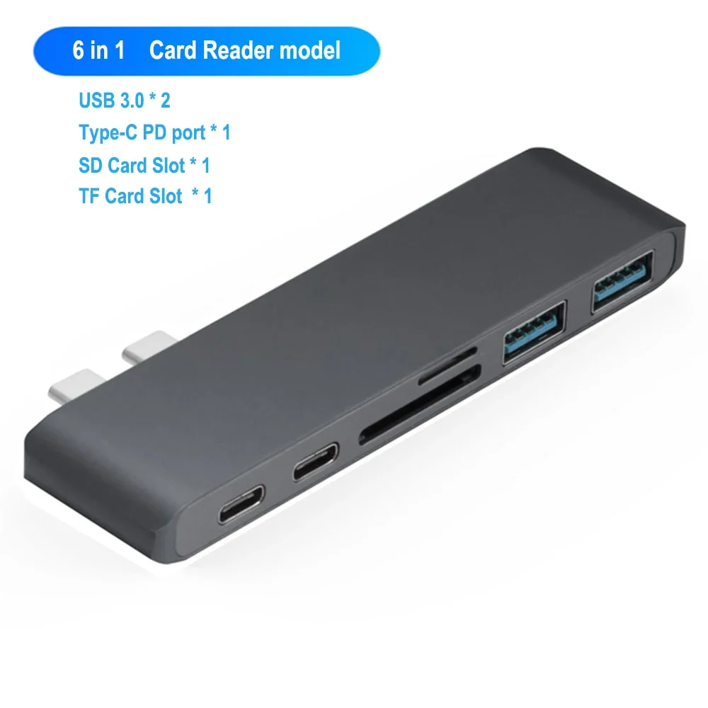 

USB 3.1 Type-C Hub to HDTV Adapter 4K Thunderbolt 3 C 3.0 TF SD Reader Slot PD For Pro M3 M2 M1 Chip