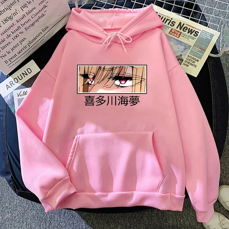 2023 neue Herbst Und Winter Mode Langarm Lustige Anime Kitagawa Marin Auge Gedruckt Hoodies Frauen Sweatshirt Casual