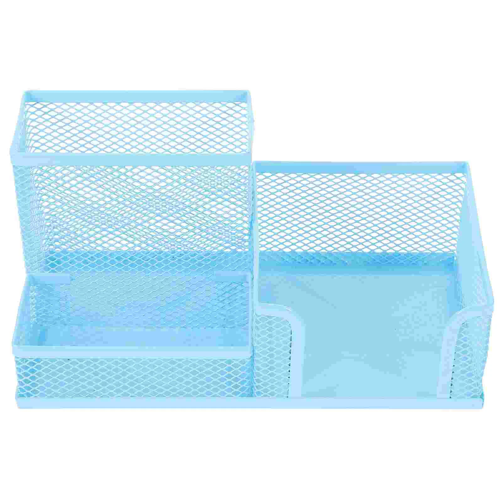 

Pen Holders Metal Organizer for Desk Tabletop Case Blue Pencil Dispenser Classroom Office