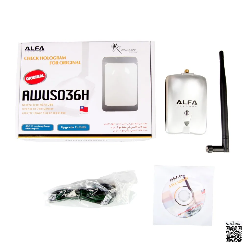 Беспроводная USB-карта Rtl8187 ALFA AWUS036H Kali Cdlinux