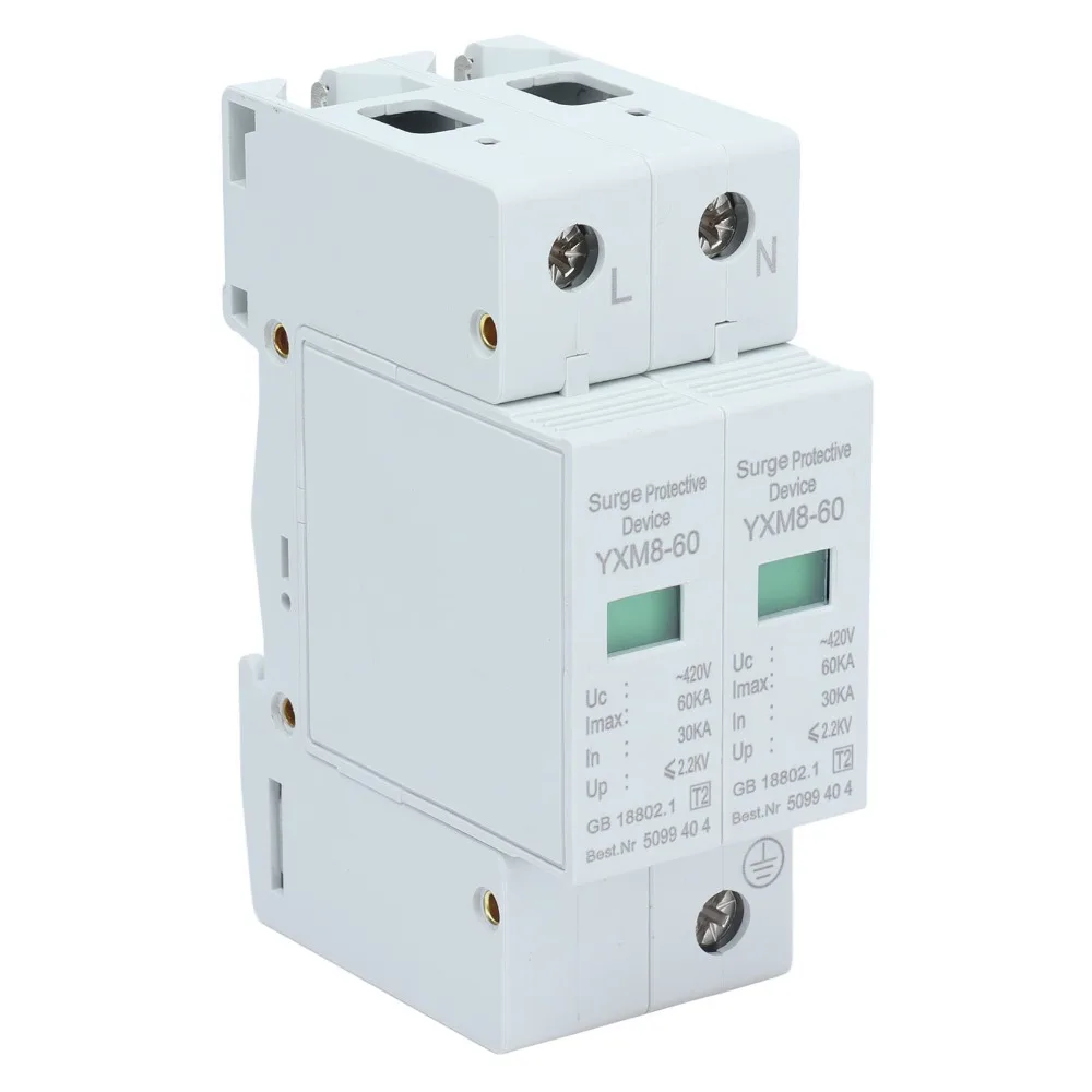Durable 2P Surge Protector 60KA Stable Performance Surge Protection Device Lightning Protection Industrial Use