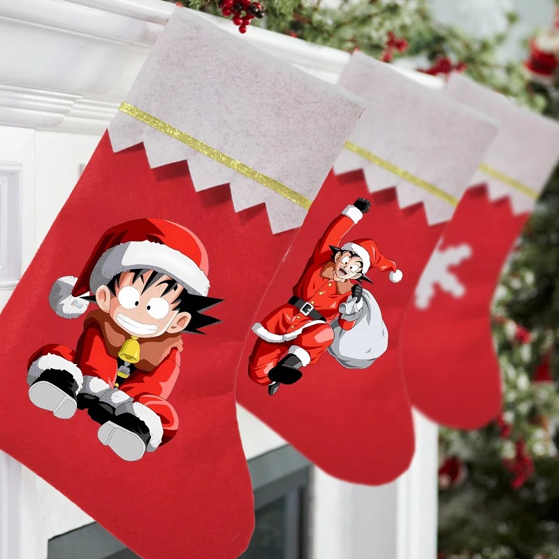 Dragon Ball Christmas Stocking Pendant Kids Anime Action Figures Gift Bag Xmas Tree Sock Ornaments Home Decor Hangings Hot Sales