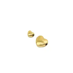5pcs Stainless Steel Big Hole Heart Girl's Accessory Charm Pendant DIY Necklace Earrings Bracelets Vacuum Plate Unfading