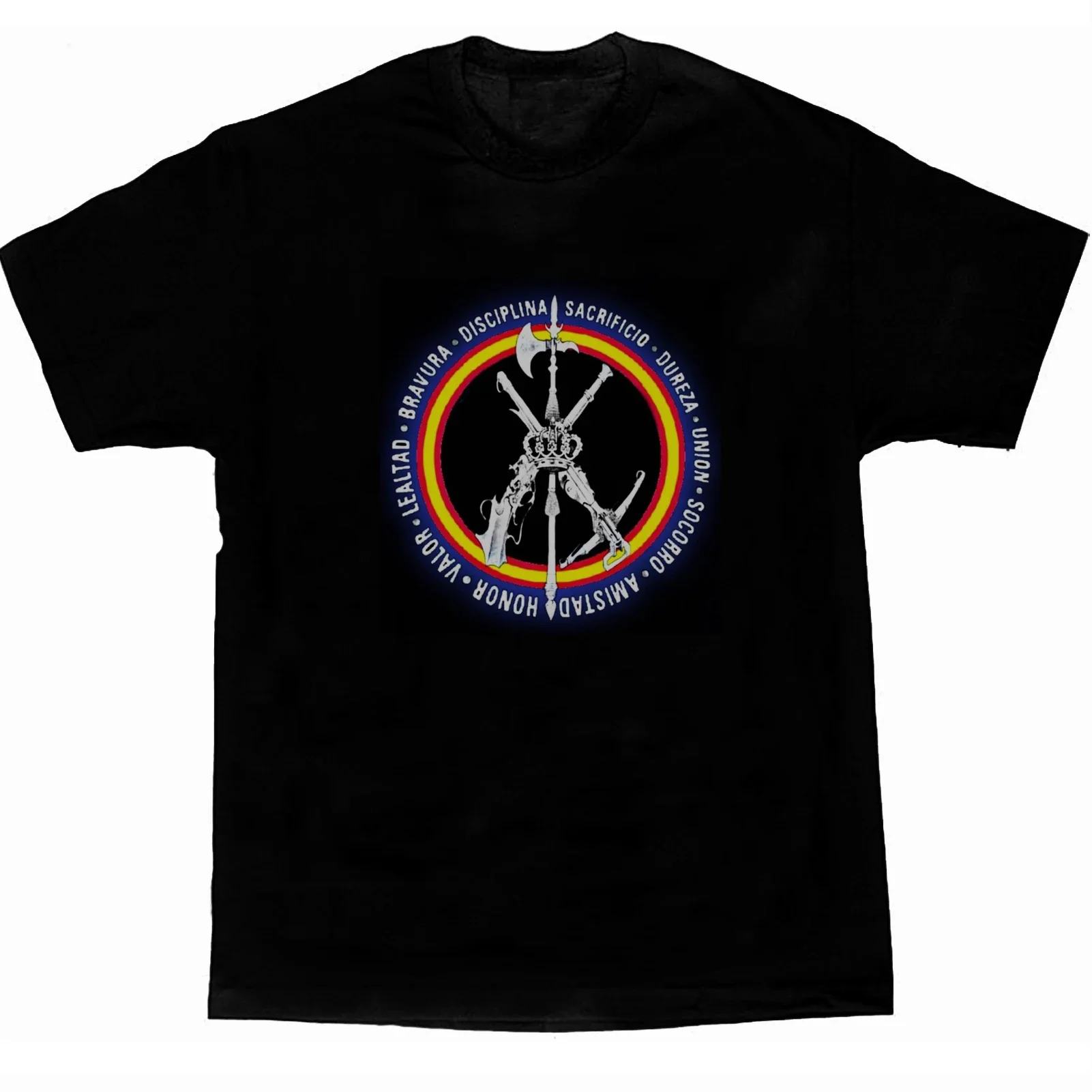 Spanish Legion Badge Spain Flag Circular Ring Motto T-Shirt Short Sleeve Casual 100% Cotton O-Neck Summer Mens T-shirt