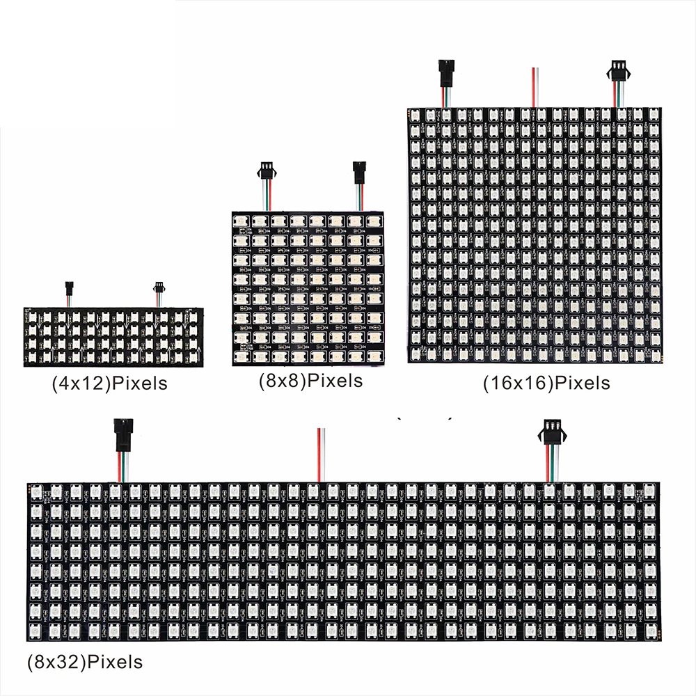 5v WS2812B USB Music 8X8 16X16 8X32 With 28Keys 2.4G Controller Individually Addressable LED Panel Light WS2812 USB Music SET 5V