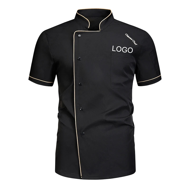 Custom Summer Chef's Coat for Unisex Short Sleeve Kitchen Shirt Restaurant Bakery Workwear Tops Cooking Uniform Design Logo Name