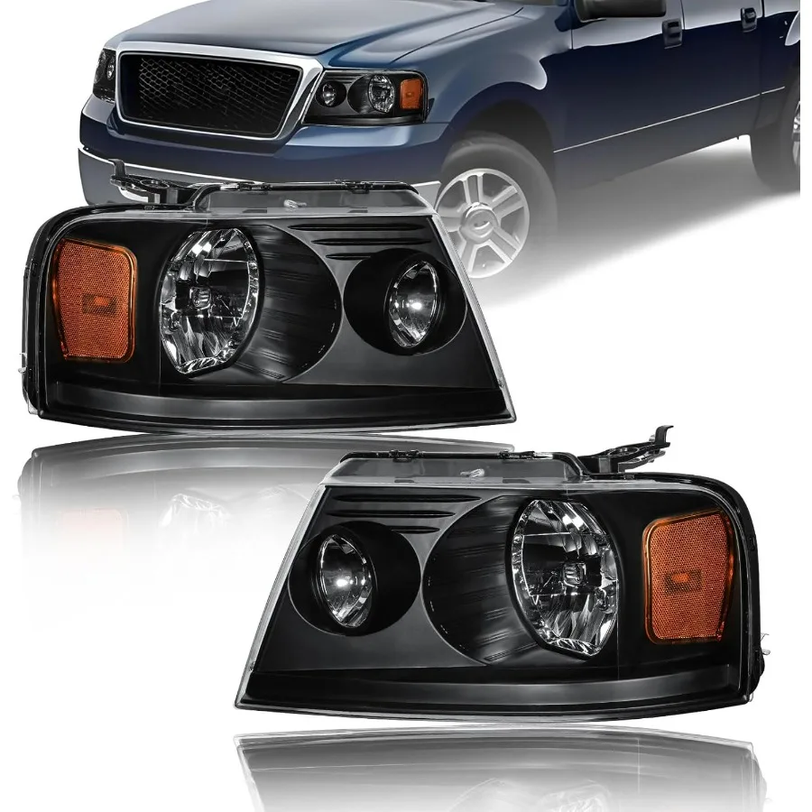 

Для 2004-2008 Ford F150 Фара для 2006-2008 Lincoln Mark LT 2 шт. Передние фары левая и правая сторона Сменные фары Черный Hou
