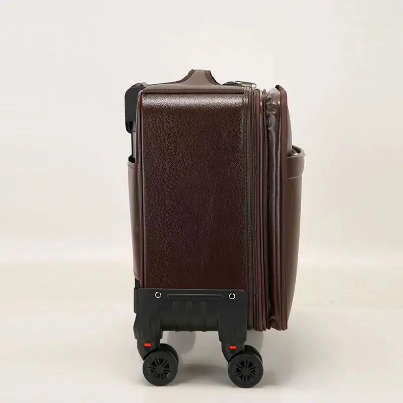 Trolley Suitcase Travel Case Universal Wheel Business Boarding Case 16 Inch 18 Inch 19 Inch With Password Lock Leather Carry-Ons