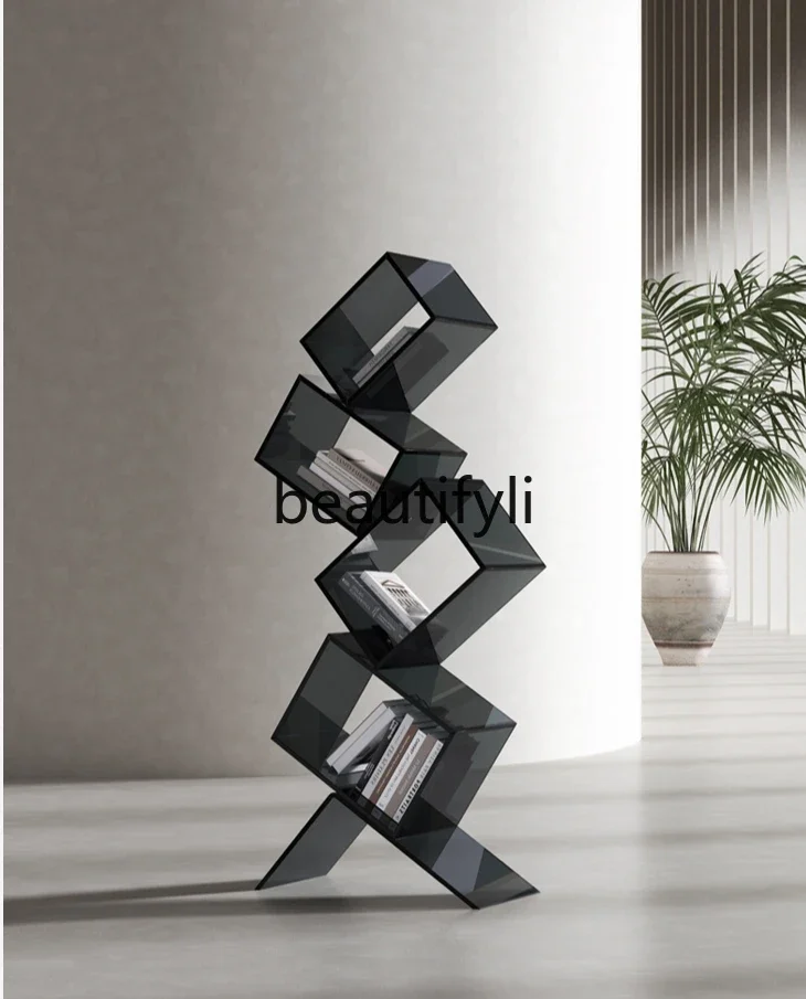 Acrylic floor-to-ceiling multi-layer bookshelf shelf simple new special-shaped bookshelf