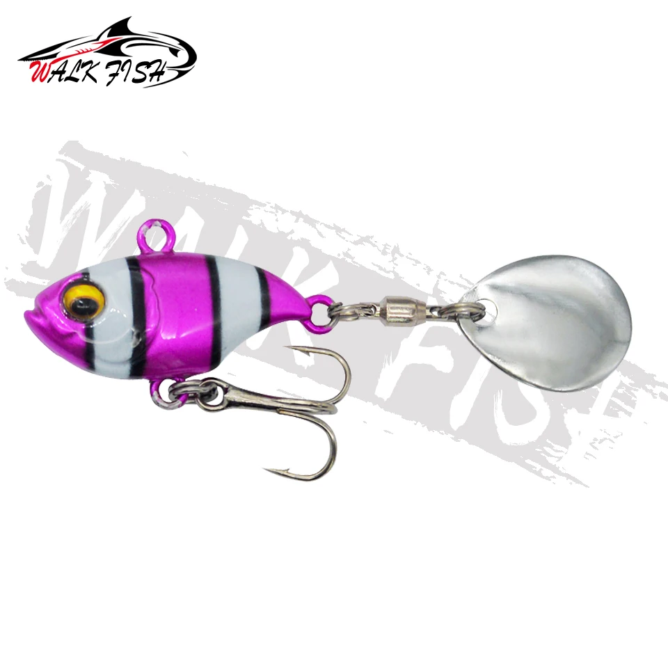 SPAZIERGANG FISCH Neue Schwanz Spinning 14g Balance Rotierenden Metall Jig VIB Vibration Köder Spinner Löffel Sinkende Köder Angelgerät pesca – Detail 6