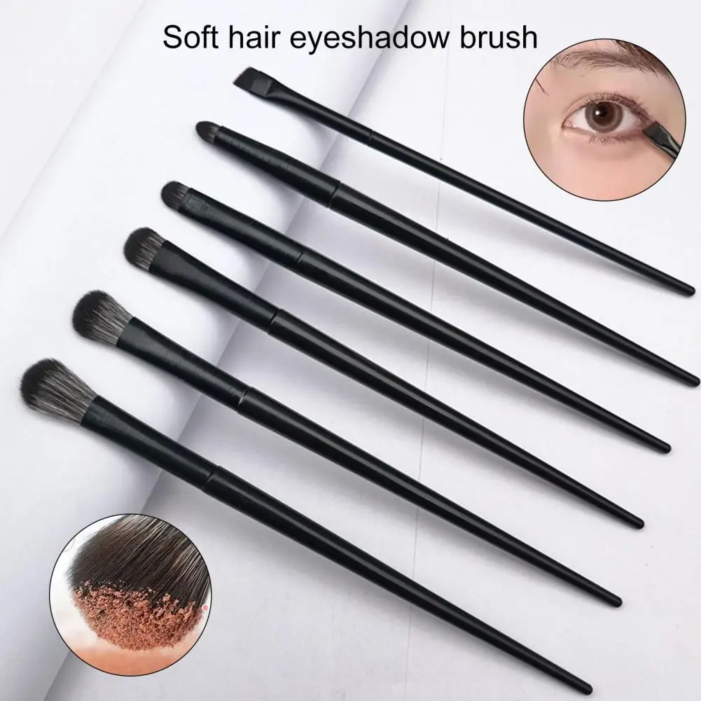 6 Pçs/Set Maquiagem Escova Liberação Pó Uniformemente Soft Nylon Cerda Multipurpose Eye Liner Eye Shadow Brush Set para maquilhador