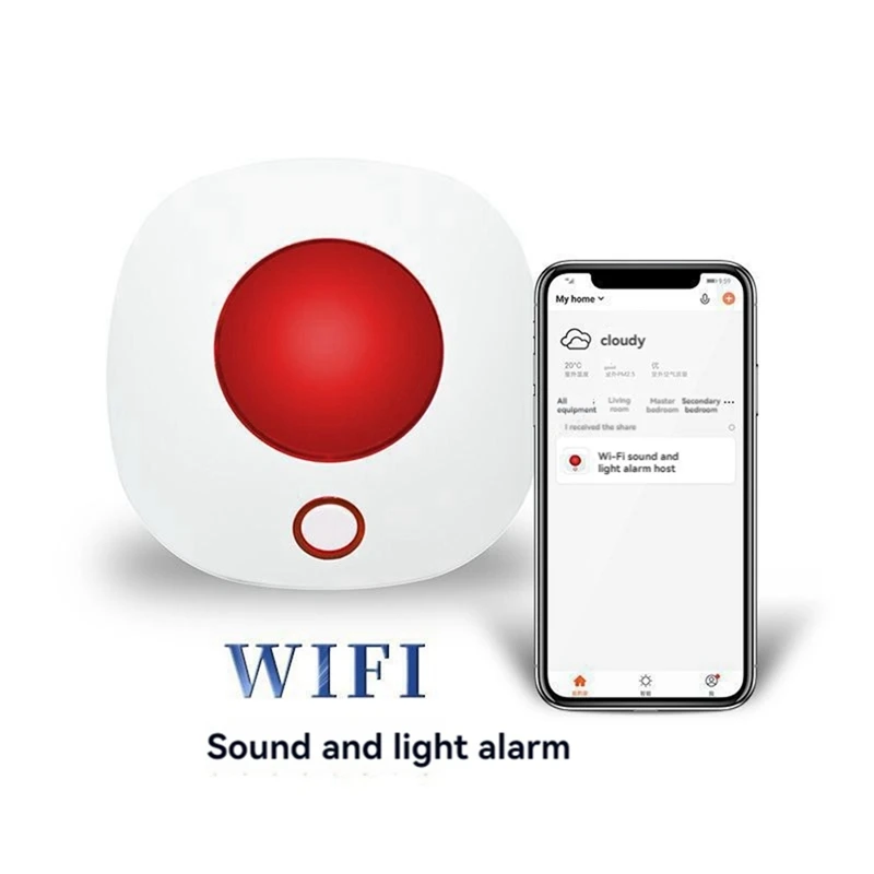 Tuya High Decibel Security Alarm Strobe Wifi External Siren Alarm 433Mhz Alarm For Home Security EU PLUG