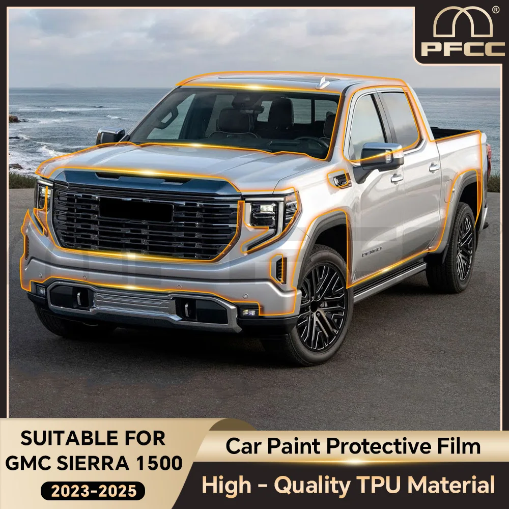 

For GMC Sierra 1500 2023-2025 TPU Paint Protection Film Car Pre-cut PPF Clear Bra Anti-Scratch Resistant Repairable Invisible