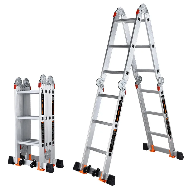 Multifunctional Aluminum Alloy Folding Ladder 4x2 to 4x6 Articulated Extension Ladders
