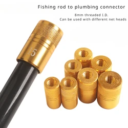 Plunge Net Connector 8mm Fishing Rod  Plunge Net  Connector Accessories Screw Plunge Net Head Connector DIY Plunge Net Head
