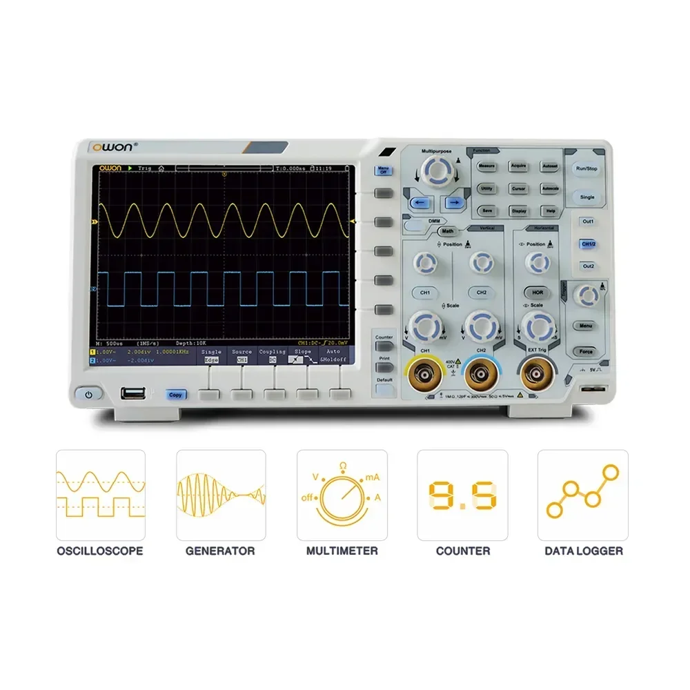 YYHC XDS3202E Digital Oscilloscope 2 Channels 8bits 200Mhz Bandwidth 1GS/s 8