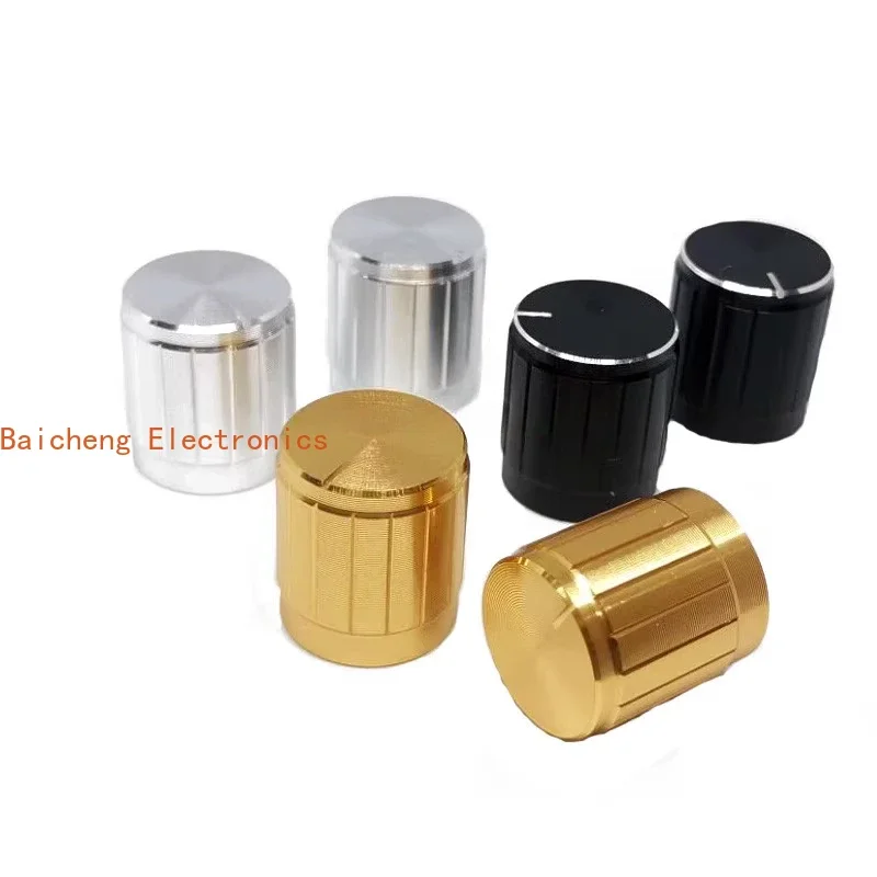 10PCS Aluminum alloy knob cap 15 *16.5mm flower half shaft 6MM inner hole volume potentiometer cap silver black gold three color