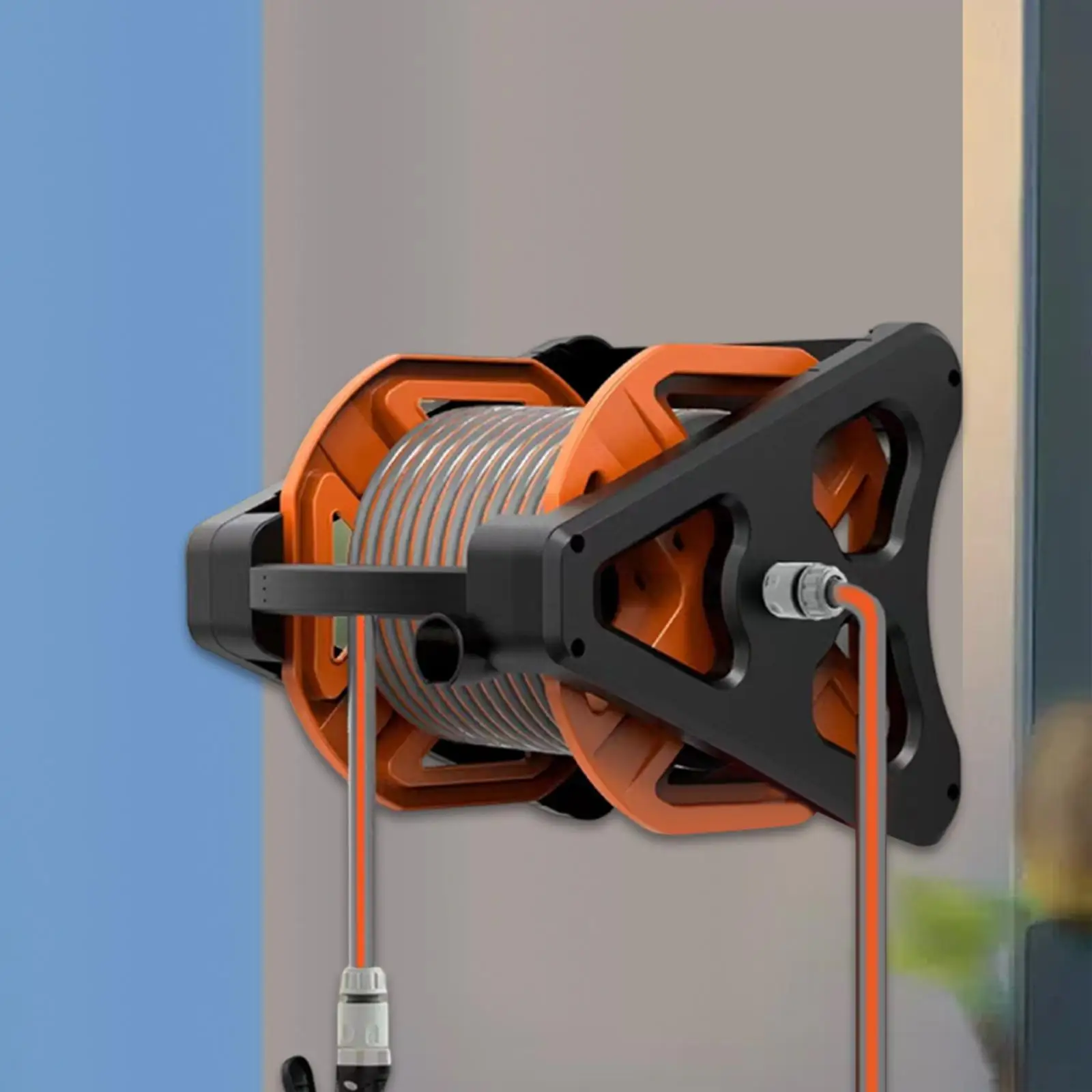 

Wall Mountable Hose Reel Cart Gardening Tool for Lawn Outside Agriculture