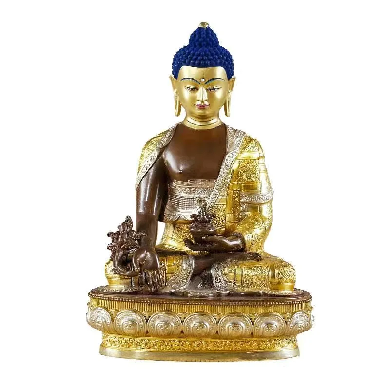 High grade Buddha statue Europe America HOME temple bless safe healty good luck Gilding Sakyamuni Medicine