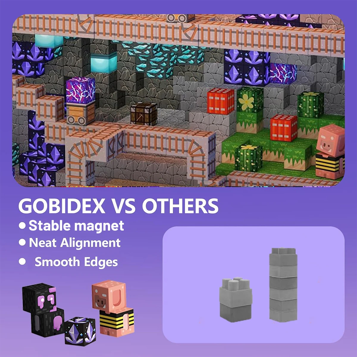 اللبنات المغناطيسية الصحراء البحث عن الكنز للأطفال بنين بنات الذين تتراوح أعمارهم بين 3 + مجموعة مكعبات المغناطيس لعبة مونتيسوري الحسية الجذعية