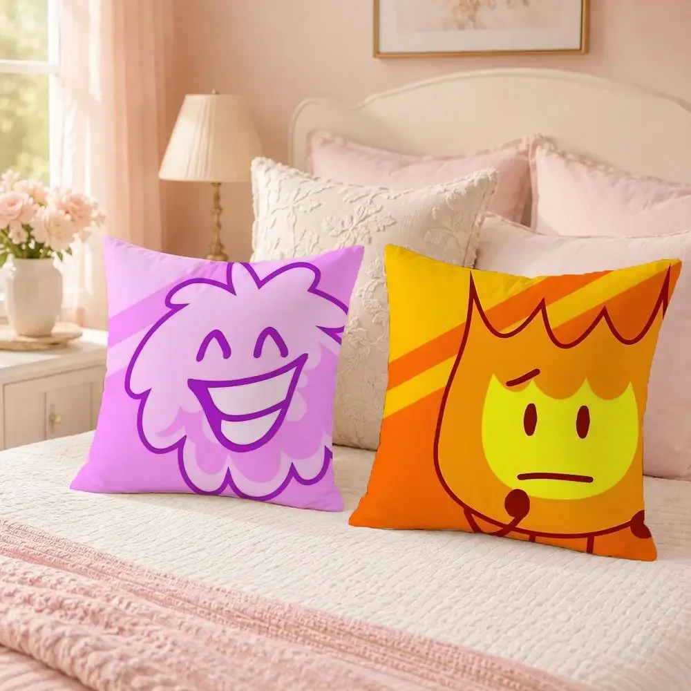 Funny Cartoon Battle for Dream Island Cushion Cover Custom Plush Pillow Cover Soft Cloud Comfort for Sofa Bed Couch
