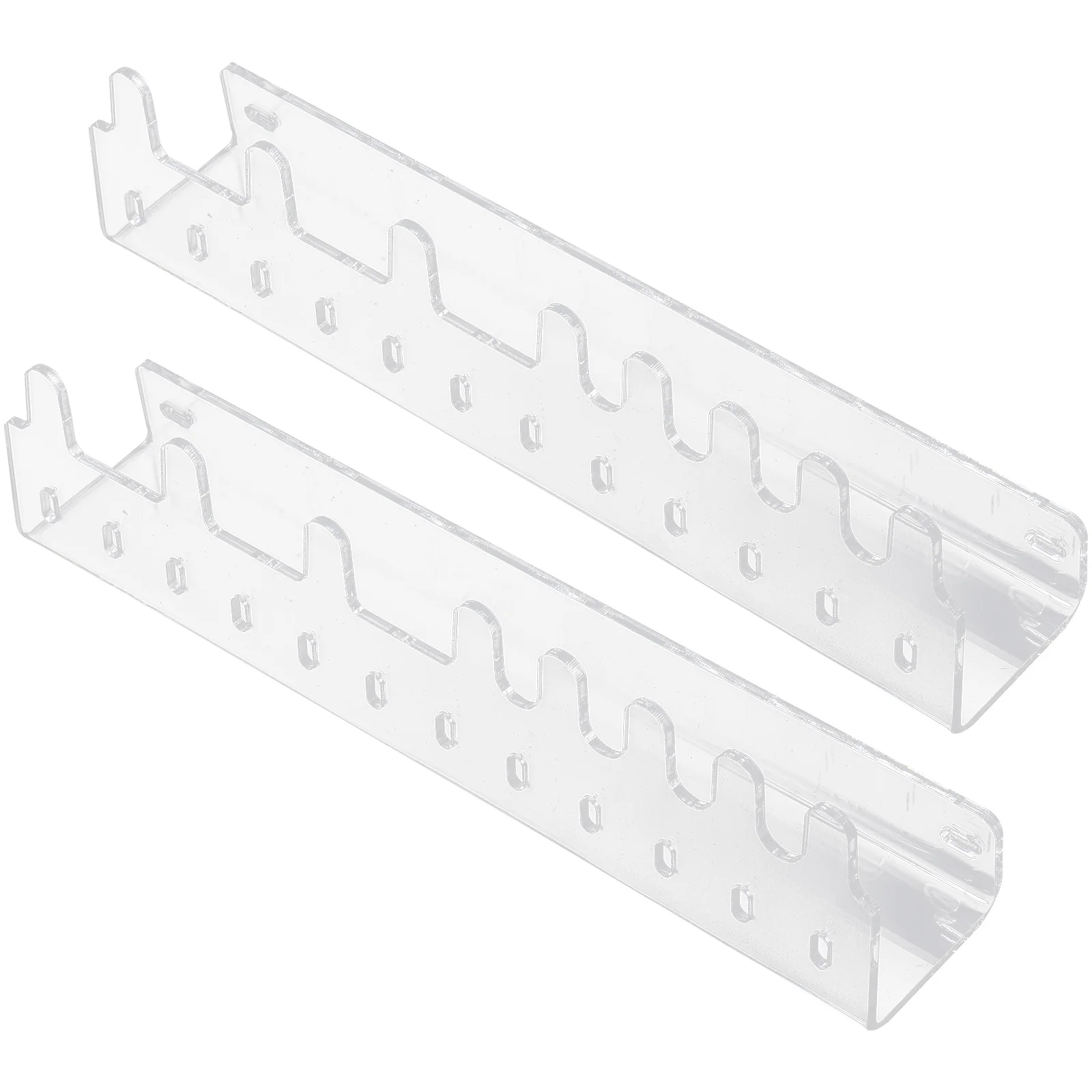 2Pcs Wall Mounted Jewelry Rack Acrylic Display Organizers Hanging Earring Necklace Holder Transparent Material