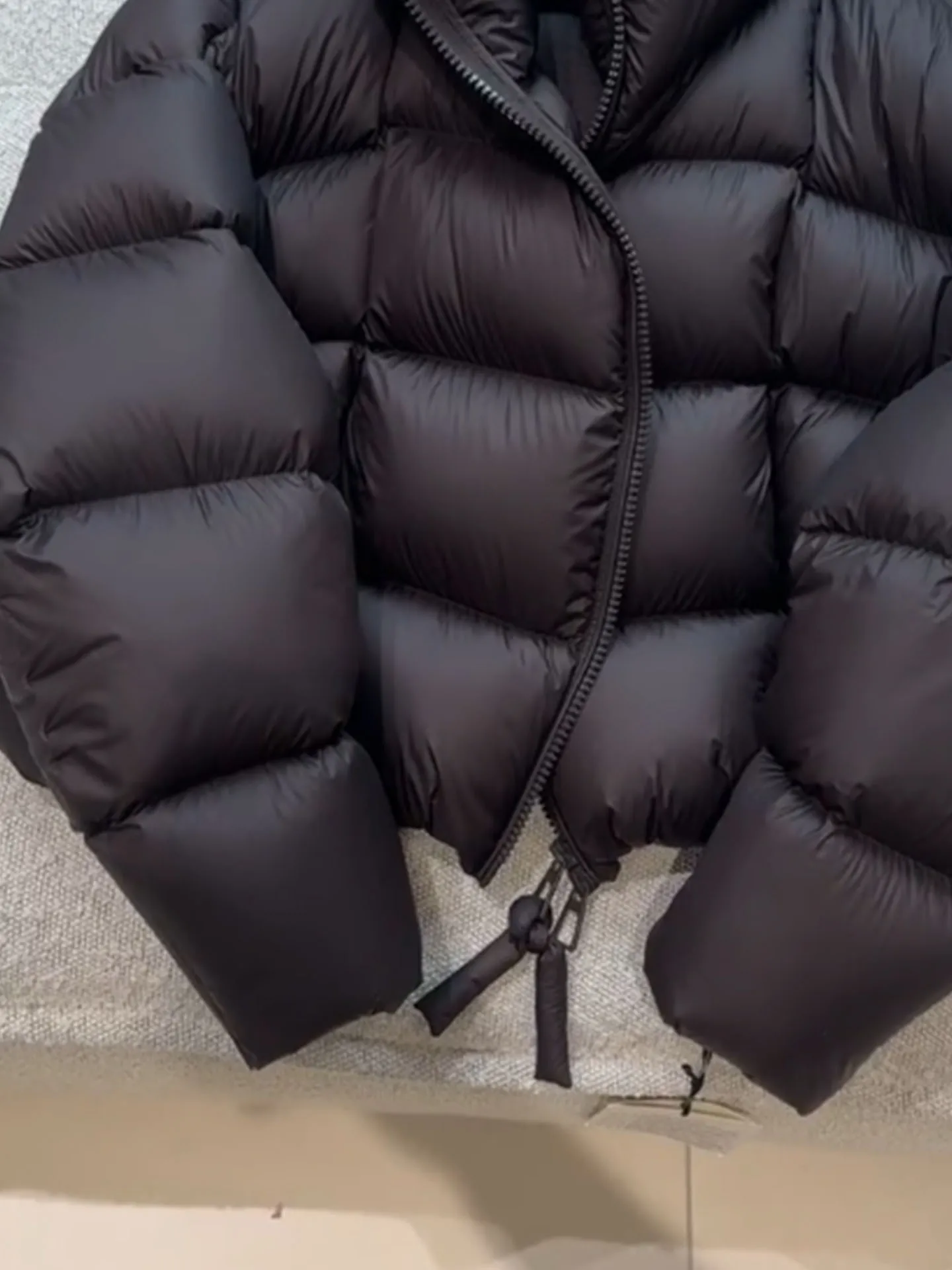 Kurtka puchowa damska Sli ort Puffer Jaet, czarna, puchowa, zimowa, modna, z wysokim stanem, długa, zapinana na zamek, ciepła, gruba...