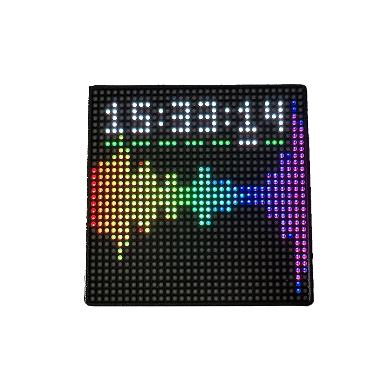 RGB Pickup Level Indicator LED Music Spectrum Electronic Clock Voice Controlled Rhythm Light