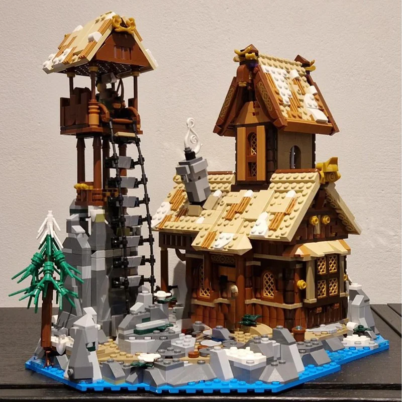 1837 pièces MOC Viking Port maison idées et modèle CUUSOOed jouet blocs de Construction Construction cadeau de noël bricolage brique créative enfants