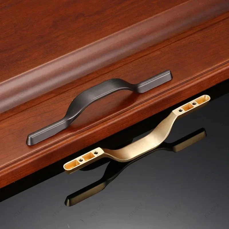 Luxury and Personalized Arched Wardrobe Door Handle, Modern and Simple Gold Black Drawer Cabinet Door Handle