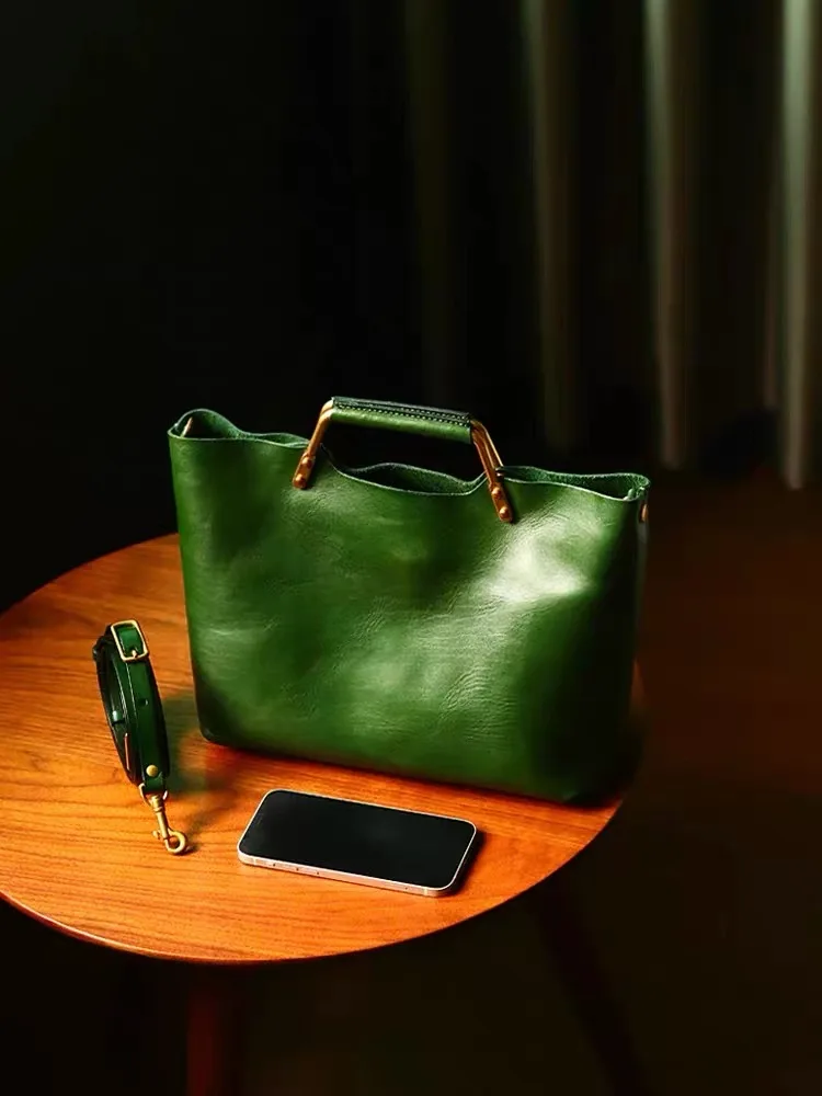 

Retro Handmade PU Buet Bag Ladies Tote Bag Vegetable Basket Sle Artificial Leather Mother Daughter Bag Briti Sle