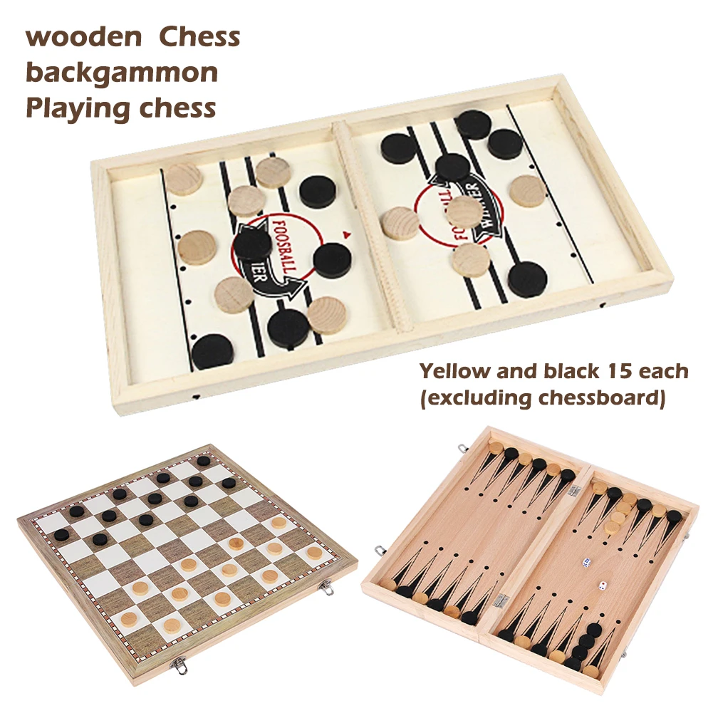 30pcs Wooden Checkers Backgammon Chess Pieces with 2 Dice Board Game Adults Kids Toys for Home New Year Party Game