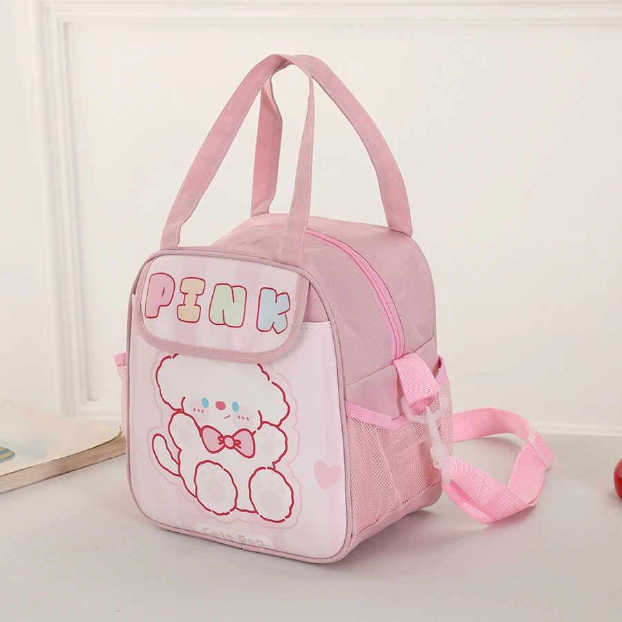 Sac de boîte à déjeuner de dessin animé, sac à déjeuner à bandoulière de grande capacité, sac isolant de travail, sac à déjeuner d'école