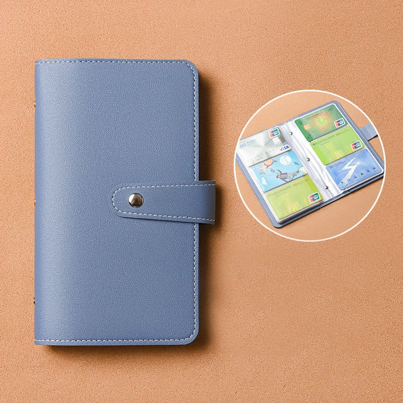 96 Slots Card Holder Vintage Large Capacity Women Men Business Bank Credit Card Bag Male Coin Pouch PU Leather Zipper Wallet