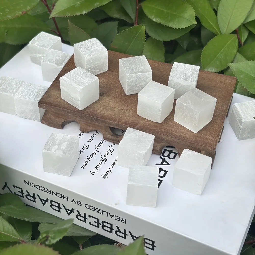 Natural White Selenite Perfect Holiday Present for Christmas Thanksgiving or Graduation Block A Home