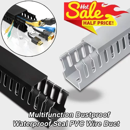 Nuevo conducto de cableado de sellado impermeable a prueba de polvo de PVC, conducto de Cable aislado ignífugo negro, cubierta de Cables ocultos multifunción