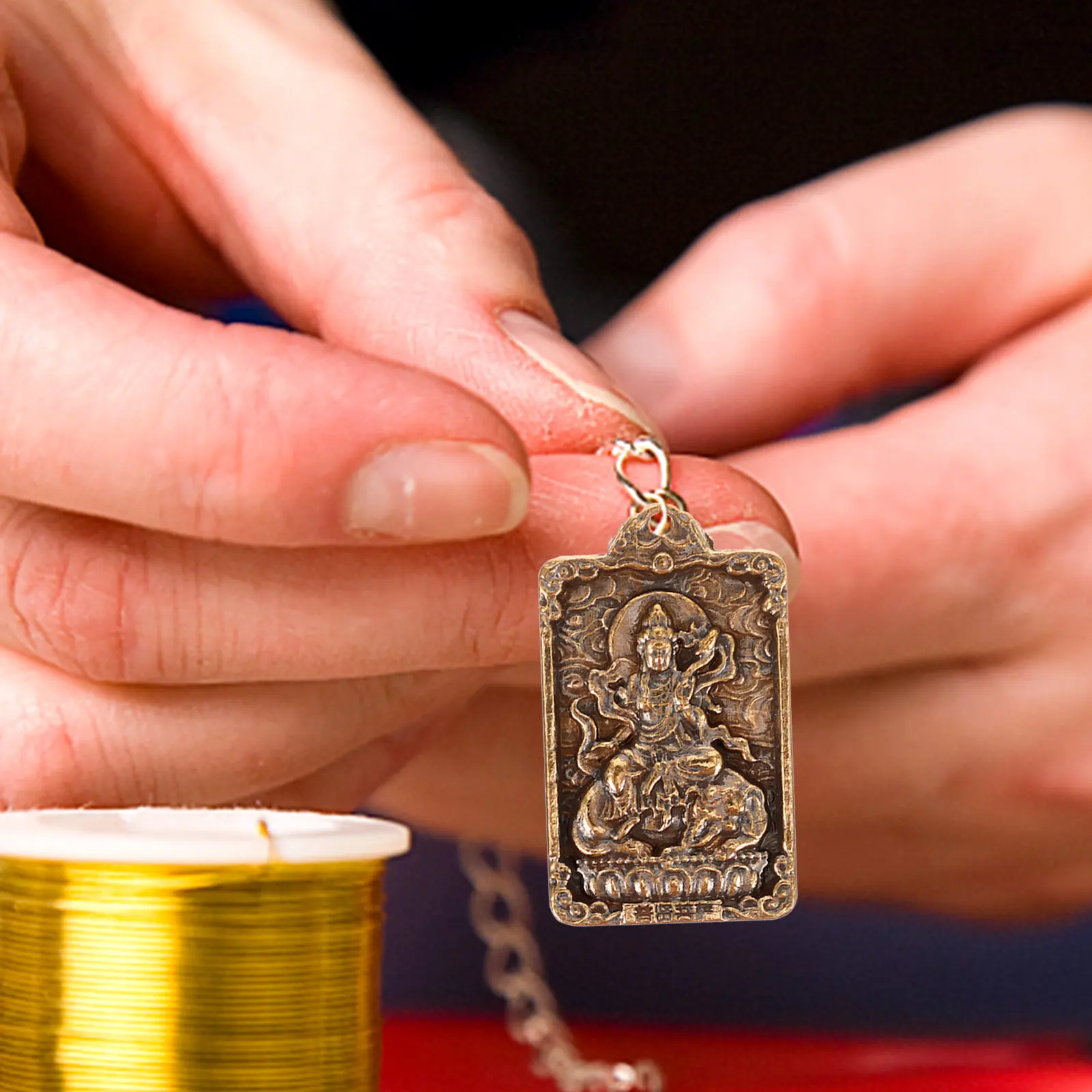 

6Pcs Brass Buddha Charm Pendant for Jewelry Making DIY Necklace Bracelet Keychain Anklet Sweater Chain Retro Charm