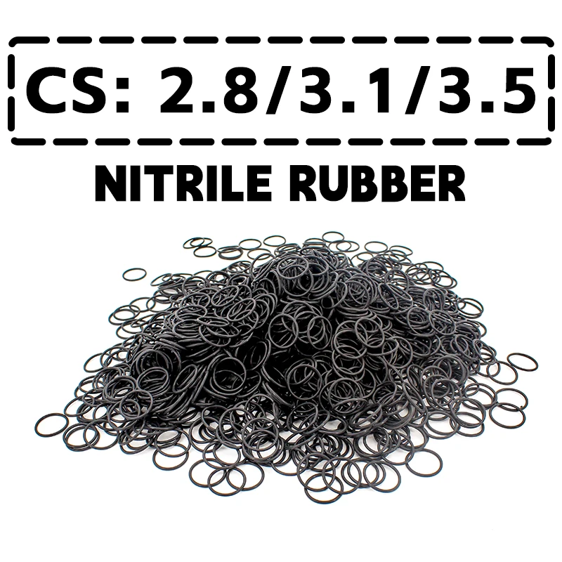 Thickness 2.8/3.1/3.5mm O-ring Cross Section CS NBR Nitrile Rubber Sealing Gasket Rubber Washer Ring Wholesale In Specifications
